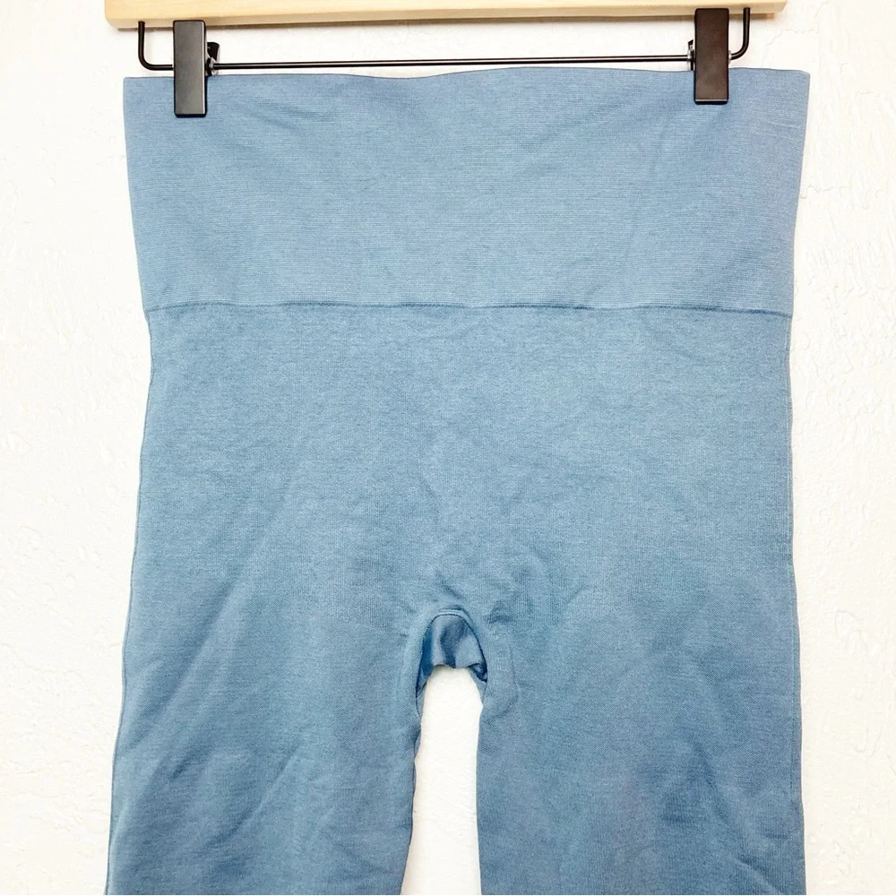 Blanqi Maternity Belly Support Crop Leggings Large Oil Blue